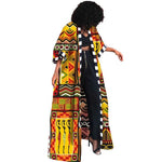 African Ethnic Vintage Floral Print Trench Coat AlansiHouse Style6 XXL 