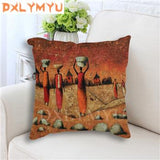African Style Printed Oil Painting Cushion Cover AlansiHouse 450mm*450mm as picture 