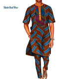 African Wax Print 2 Piece Long Top and Pants Set AlansiHouse 6 XS 