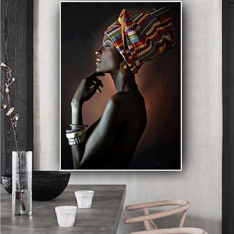 Classic African Woman Portrait Canvas Painting AlansiHouse 