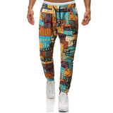 Men's African Style Joggers Sweatpants AlansiHouse yellow S 