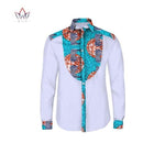 Modern Men's African Dashiki Print Long Sleeve Dress Shirt AlansiHouse 18 XL 