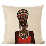 Simple African Woman Portrait Design Cushion Cover AlansiHouse 450mm*450mm 08 