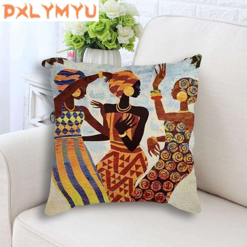 Throw Pillow Case Cover Africa Painting Art Impression 45x45cm AlansiHouse