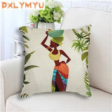 Throw Pillow Case Cover + Africa Painting Art Impression (45x45cm) AlansiHouse as picture 450*450mm 