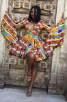 Women's Classic African Kente Print Dress AlansiHouse FQOG002 M 