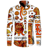Men's Dashiki Print Long Sleeve Shirt T-Shirts AlansiHouse™️ 