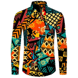 Men's Dashiki Print Long Sleeve Shirt T-Shirts AlansiHouse™️ Lshirts-NXH35824 XL 