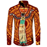 Men's Dashiki Print Long Sleeve Shirt T-Shirts AlansiHouse™️ Lshirts-NXH35832 XL 