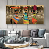 Abstract African Art Dancing Women Oil Canvas Painting AlansiHouse 