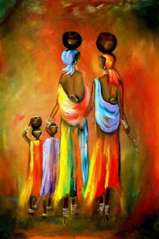 Abstract African Art Oil Canvas Painting AlansiHouse 100x150cm(No Frame) A 
