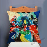 Abstract African Impressionism Painting on Decorative Throw Pillow Case AlansiHouse T86-5 45x45 No Filling 