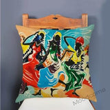 Abstract African Impressionism Painting on Decorative Throw Pillow Case AlansiHouse T86-6 45x45 No Filling 