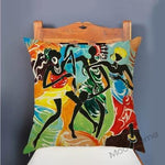Abstract African Impressionism Painting on Decorative Throw Pillow Case AlansiHouse T86-7 45x45 No Filling 