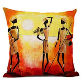 Abstract African Oil Painting Design on Sofa Pillow Case AlansiHouse 450mm*450mm 1 