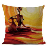 Abstract African Oil Painting Design on Sofa Pillow Case AlansiHouse 450mm*450mm 4 