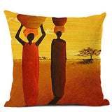 Abstract African Oil Painting Design on Sofa Pillow Case AlansiHouse 450mm*450mm 5 