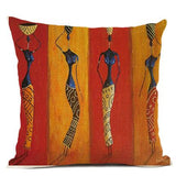 Abstract African Oil Painting Design on Sofa Pillow Case AlansiHouse 450mm*450mm 6 