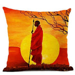 Abstract African Oil Painting Design on Sofa Pillow Case AlansiHouse 450mm*450mm 7 