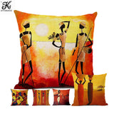 Abstract African Oil Painting Design on Sofa Pillow Case AlansiHouse 