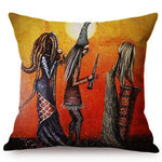 Abstract African Painting Sofa Pillow Case AlansiHouse 450mm*450mm K100-3 