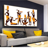 Abstract African Women Canvas Paintings on The Wall Poster and Print Modern Wall Art Picture for Living Room Decoration No Frame AlansiHouse 