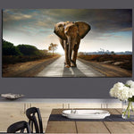 Africa Elephant Animal Landscape Oil Painting on Canvas AlansiHouse 