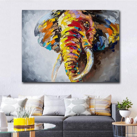 Africa Elephant Animal Oil Painting on Canvas Pop Art AlansiHouse 