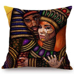 Africa Girl Queen Color Painting + Decorative Pillow Cover AlansiHouse 44x44cm No Filling N143-2 