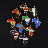 Africa Map Flag Pendant + Necklace AlansiHouse 