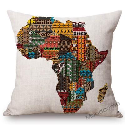Africa Map Geometrics + Home Decorative Sofa Throw Pillow Cover (45x45cm) AlansiHouse 45x45cm No filling T266-1 