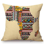 Africa Map Geometrics + Home Decorative Sofa Throw Pillow Cover (45x45cm) AlansiHouse 45x45cm No filling T266-10 