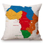Africa Map Geometrics + Home Decorative Sofa Throw Pillow Cover (45x45cm) AlansiHouse 45x45cm No filling T266-3 