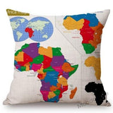 Africa Map Geometrics + Home Decorative Sofa Throw Pillow Cover (45x45cm) AlansiHouse 45x45cm No filling T266-5 