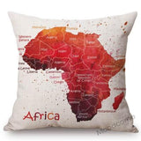 Africa Map Geometrics + Home Decorative Sofa Throw Pillow Cover (45x45cm) AlansiHouse 45x45cm No filling T266-8 