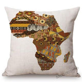 Africa Map Geometrics + Home Decorative Sofa Throw Pillow Cover (45x45cm) AlansiHouse 45x45cm No filling T266-9 