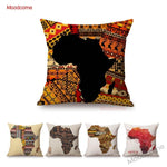 Africa Map Geometrics + Home Decorative Sofa Throw Pillow Cover (45x45cm) AlansiHouse 