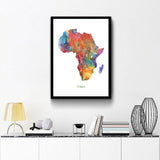 Africa Map Wall Art Prints and Poster AlansiHouse 