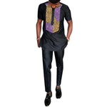 Africa Print Short Sleeve Dashiki Fashion Men Top Pants Set AlansiHouse 2 XS 