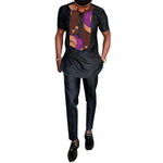 Africa Print Short Sleeve Dashiki Fashion Men Top Pants Set AlansiHouse 3 XS 