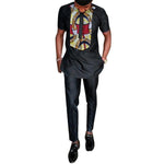 Africa Print Short Sleeve Dashiki Fashion Men Top Pants Set AlansiHouse 6 XS 