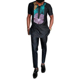 Africa Print Short Sleeve Dashiki Fashion Men Top Pants Set AlansiHouse 8 XS 