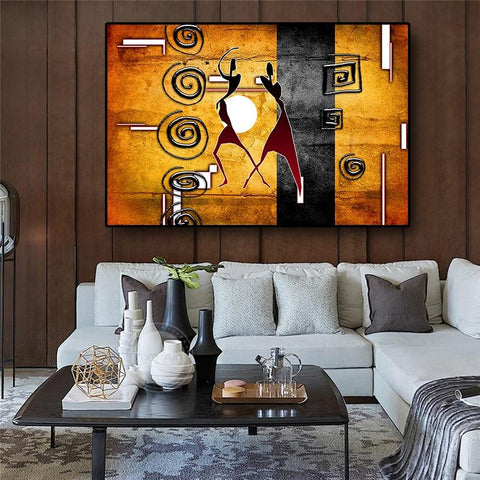 Africa Retro Vintage Abstract Landscape Canvas Art Painting AlansiHouse 