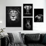 Africa Wild Animals Black White Canvas Painting AlansiHouse 