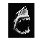 Africa Wild Animals Black White Canvas Painting AlansiHouse A4 21x30 cm no frame shark 