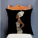 Africa Woman Map Warrior Fair Tale Sofa Throw Pillow Cover AlansiHouse 450mm*450mm T287-12 