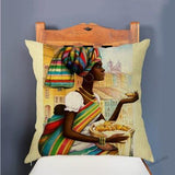 Africa Woman Map Warrior Fair Tale Sofa Throw Pillow Cover AlansiHouse 450mm*450mm T287-14 