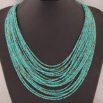 African Acrylic Beads Jewelry Sets AlansiHouse blue necklace 