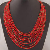 African Acrylic Beads Jewelry Sets AlansiHouse red necklace 