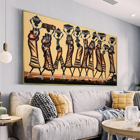 African Art Living + Dining Room Canvas Painting AlansiHouse 